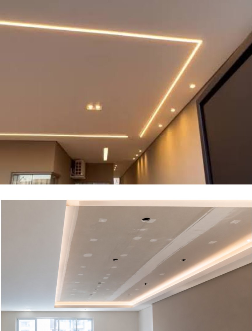 Sanca em drywall com perfil de LED embutido